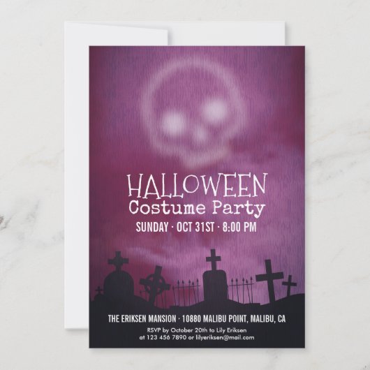 Cool Paarse Halloween Kostuum Party Uitnodiging (Voorkant)