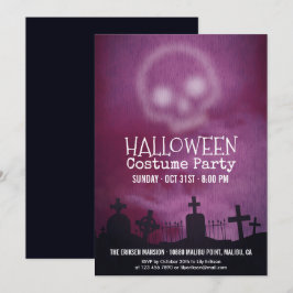 Cool Paarse Halloween Kostuum Party Uitnodiging