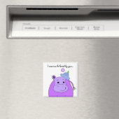 Cool Paarse Hippo Magneet (Insitu (Vaatwasser))