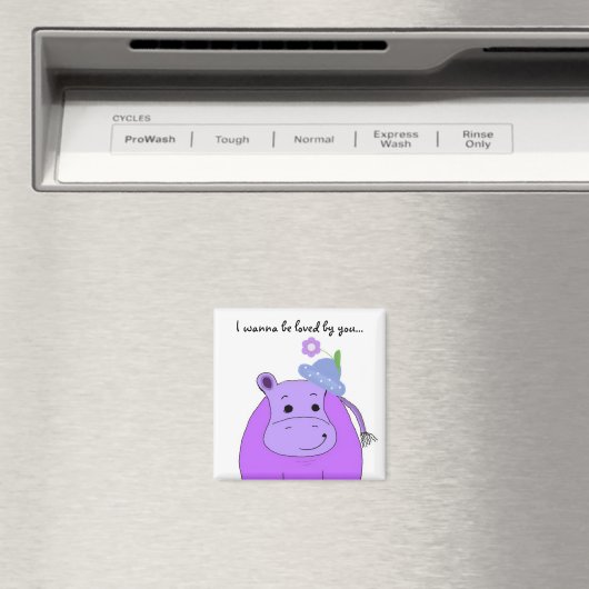 Cool Paarse Hippo Magneet (Insitu (Vaatwasser))