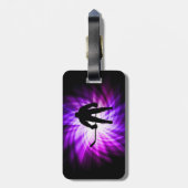 Cool Paarse Hockey Bagagelabel (Achterkant verticaal)