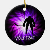 Cool Paarse Hockey Keramisch Ornament (Voorkant)