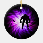 Cool Paarse Hockey Keramisch Ornament (Achterkant)