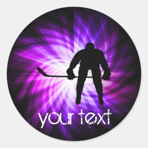 Cool Paarse Hockey Ronde Sticker