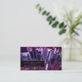 Cool Paarse Neon City Architecture Visitekaartje (Staand voorkant)