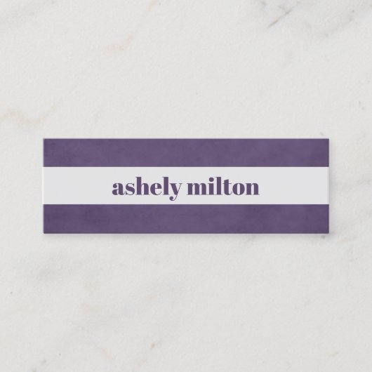 Cool Paarse oude witte streep Beauty Mode Mini Visitekaartje (Voorkant)