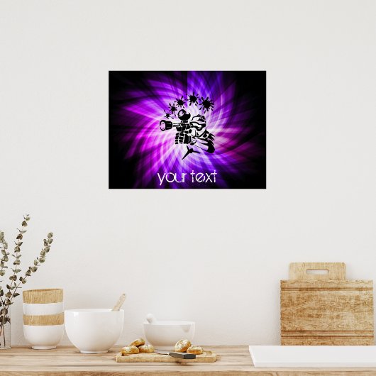 Cool Paarse Paintball Poster (Keuken)