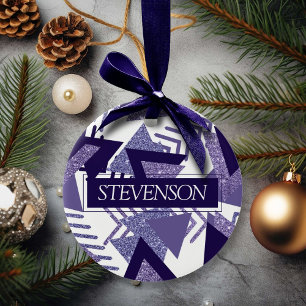 Cool Paarse Passion   Abstract Shapes Monogram 90  Keramisch Ornament