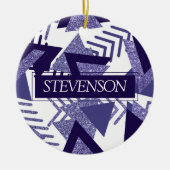 Cool Paarse Passion | Abstract Shapes Monogram 90 Keramisch Ornament (Voorkant)