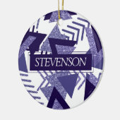 Cool Paarse Passion | Abstract Shapes Monogram 90 Keramisch Ornament (Links)