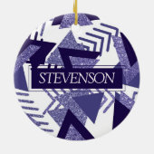 Cool Paarse Passion | Abstract Shapes Monogram 90 Keramisch Ornament (Achterkant)