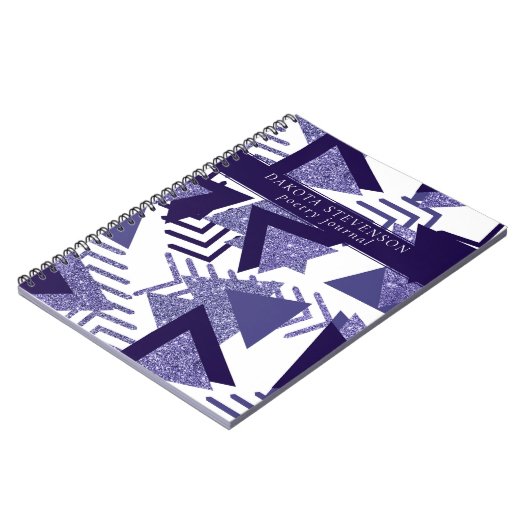 Cool Paarse Passion | Abstract Shapes Monogram 90 Notitieboek (Linkerzijde)