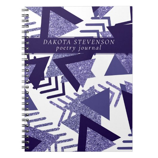 Cool Paarse Passion | Abstract Shapes Monogram 90 Notitieboek (Voorkant)