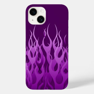 Cool Paarse Racing Flames Case-Mate iPhone 14 Hoesje
