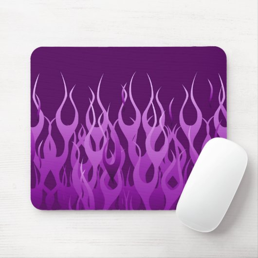 Cool Paarse Racing Flames Graphic Muismat (Met muis)