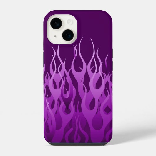 Cool Paarse Racing Flames iPhone Hoesje (Achterkant)