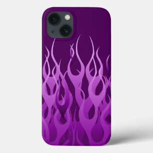 Cool Paarse Racing Flames Stijlvol Case-Mate iPhone Case