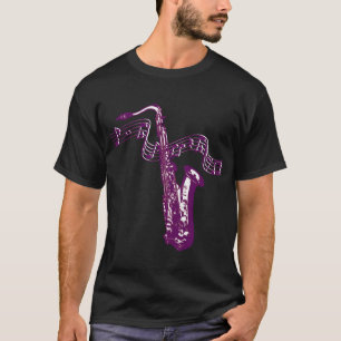 Cool Paarse Saxofoon T-shirt
