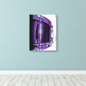 Cool Paarse Snare Drum Canvas Drummer Art (Insitu (Houten vloer))