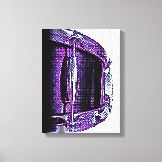 Cool Paarse Snare Drum Canvas Drummer Art (Voorkant)