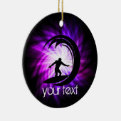 Cool Paarse Surfen Keramisch Ornament (Rechts)