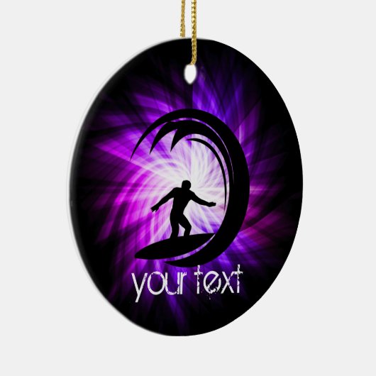 Cool Paarse Surfen Keramisch Ornament (Rechts)