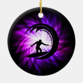 Cool Paarse Surfen Keramisch Ornament (Achterkant)