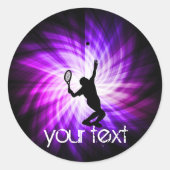 Cool Paarse Tennis Ronde Sticker (Voorkant)