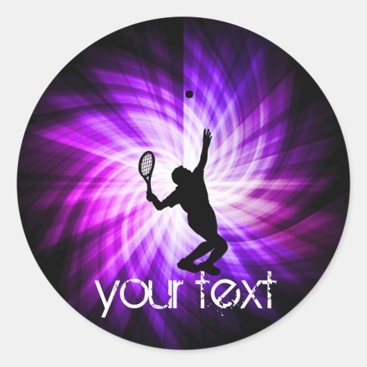 Cool Paarse Tennis Ronde Sticker (Voorkant)