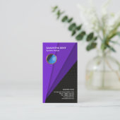 Cool Paarse Trapezium Black Web Systems Analyst Visitekaartje (Staand voorkant)