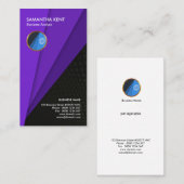 Cool Paarse Trapezium Black Web Systems Analyst Visitekaartje (Voorkant / Achterkant)