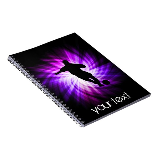 Cool Paarse Voetbal Notitieboek (Rechterzijde)