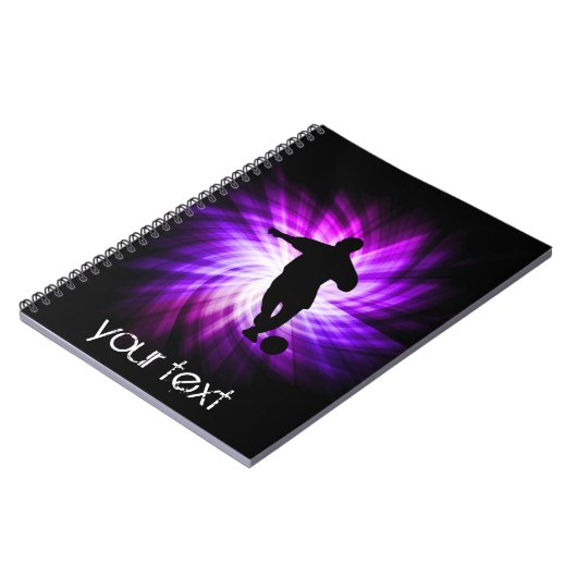 Cool Paarse Voetbal Notitieboek (Linkerzijde)