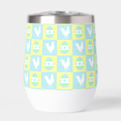 Cool Paas Checkerboard Patroon Haan Eieren (Voorkant)