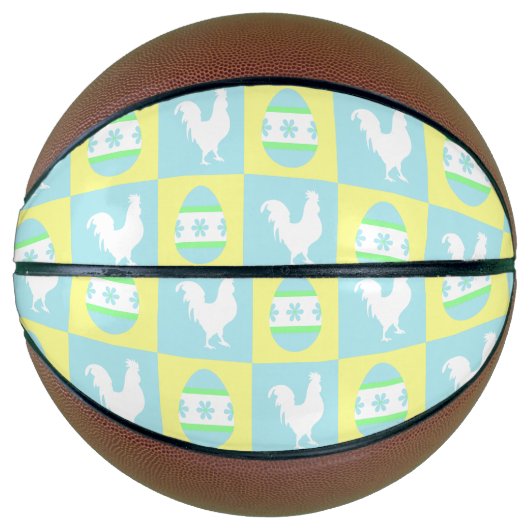 Cool Paas Checkerboard Patroon Haan Eieren Basketbal (Voorkant)