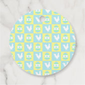 Cool Paas Checkerboard Patroon Haan Eieren Bedankjes Labels (Achterkant)