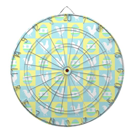 Cool Paas Checkerboard Patroon Haan Eieren Dartbord (Voorkant)