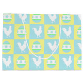 Cool Paas Checkerboard Patroon Haan Eieren Groot Cadeauzakje (Achterkant)