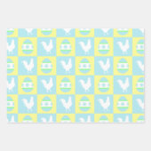 Cool Paas Checkerboard Patroon Haan Eieren Inpakpapier Vel (Voorkant)