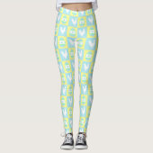 Cool Paas Checkerboard Patroon Haan Eieren Leggings (Voorkant)