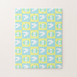 Cool Paas Checkerboard Patroon Haan Eieren Legpuzzel