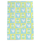 Cool Paas Checkerboard Patroon Haan Eieren Medium Cadeauzakje (Achterkant)