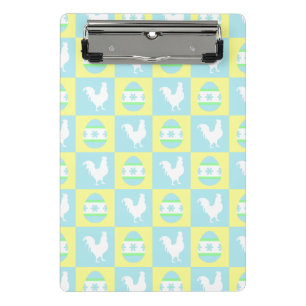 Cool Paas Checkerboard Patroon Haan Eieren Mini Klembord