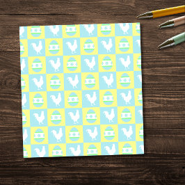 Cool Paas Checkerboard Patroon Haan Eieren Notitieblok