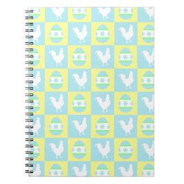 Cool Paas Checkerboard Patroon Haan Eieren Notitieboek