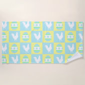 Cool Paas Checkerboard Patroon Haan Eieren Strandlaken (Voorkant)