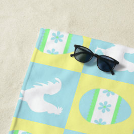 Cool Paas Checkerboard Patroon Haan Eieren Strandlaken