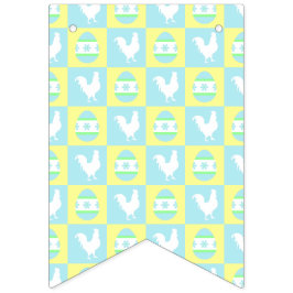 Cool Paas Checkerboard Patroon Haan Eieren Vlaggetjes