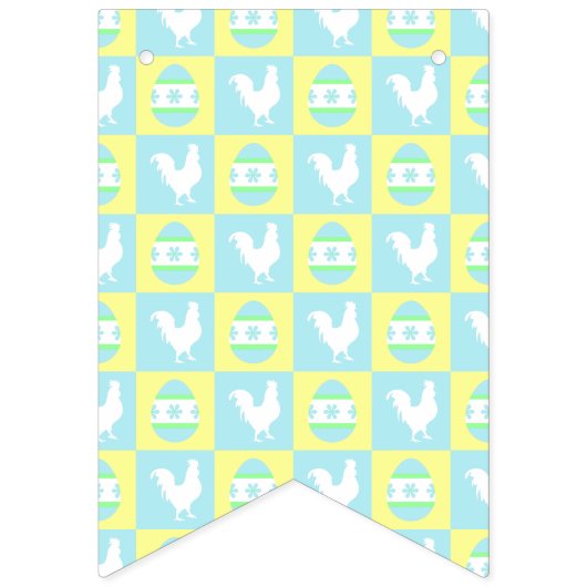 Cool Paas Checkerboard Patroon Haan Eieren Vlaggetjes (Eerste vlag)