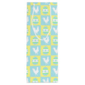 Cool Paas Checkerboard Patroon Haan Eieren Wijn Cadeautas (Achterkant)